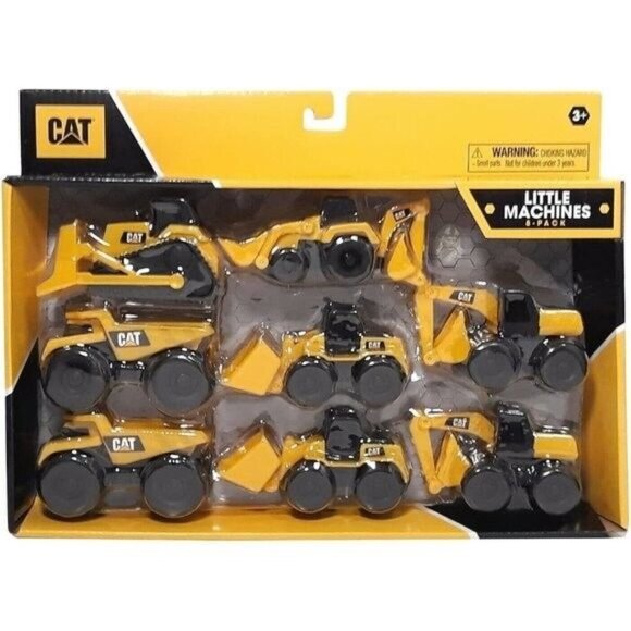 Caterpillar CAT Little Machine 8 Pack Set 2 Dump Trucks, 2 Wheel Loaders New Box - Picture 1 of 2